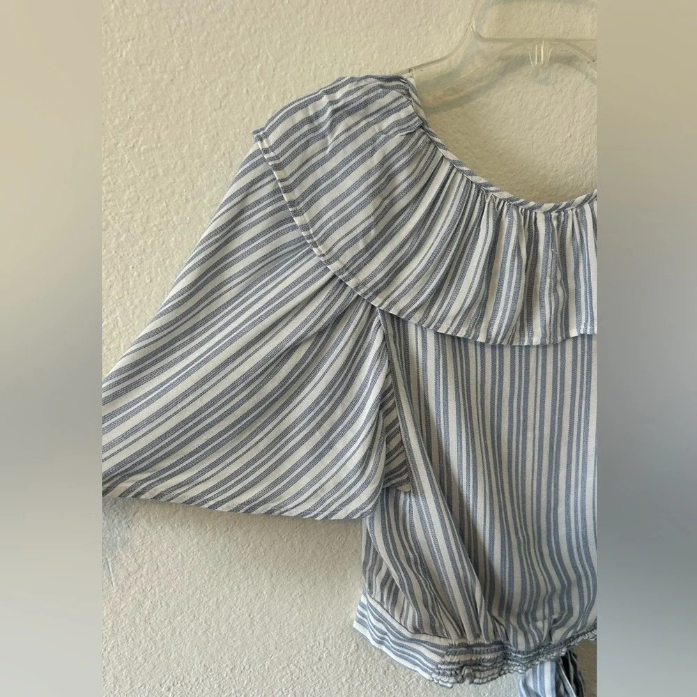 Free People Cottagecore‎ Coastal Striped Rosemary Ruffle Top SZ SM
